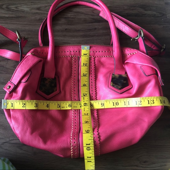 Jessica Simpson Satchel Bag rosey reddish pink Handles Straps - Picture 7 of 7